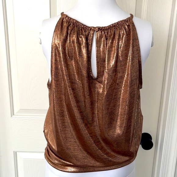WHBM Metallic Copper  Banded Halter Top -XS - Picture 6 of 12